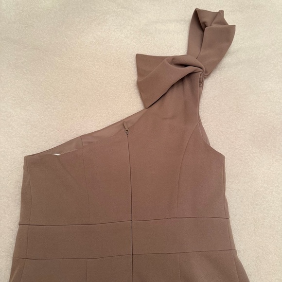 Azazie One Shoulder Tan Dress - Picture 10 of 15